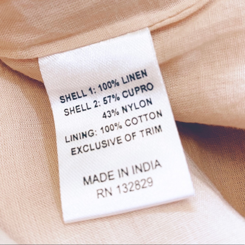 Tularosa Women’s Revolve Levy Mini Linen Natural Pink Dress Large New - Picture 5 of 6